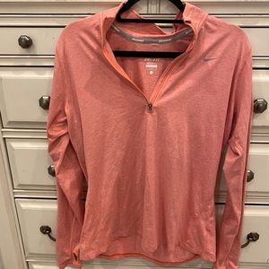 Coral nike dri fit quarter zip.